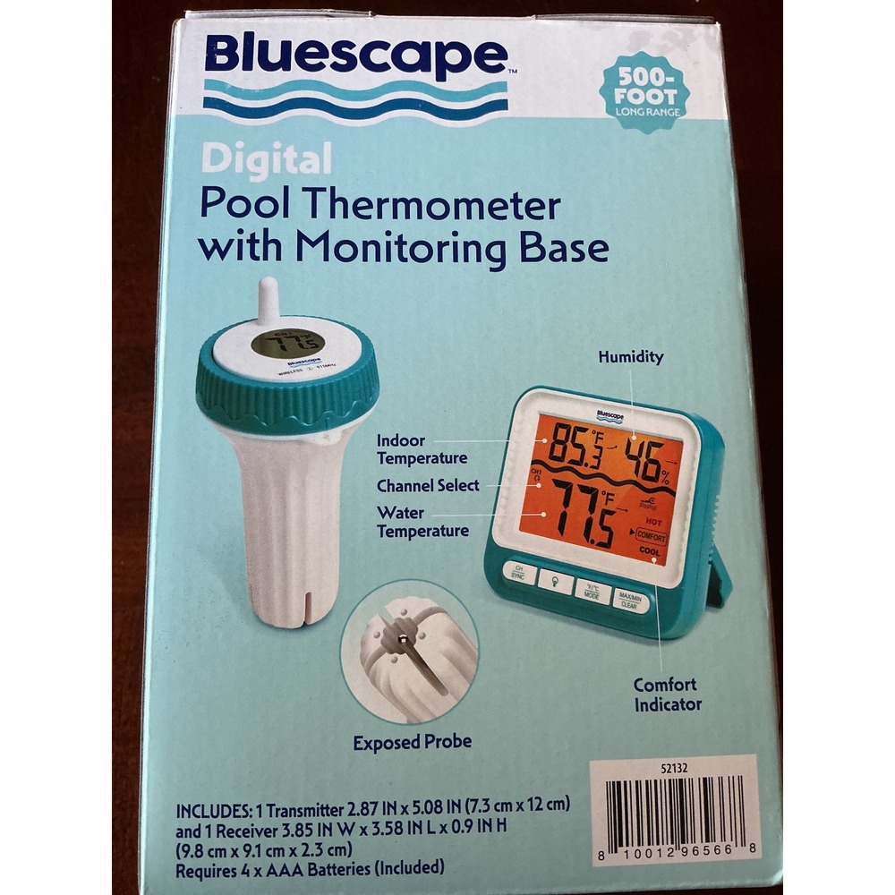 Bluescape Digital Pool Thermometer Wireless Monitoring Base 500ft Range 52132